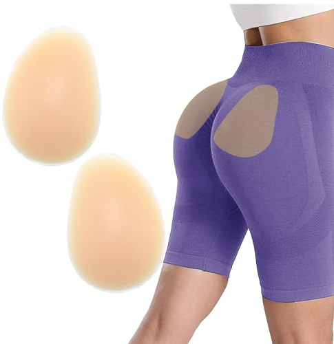 POMAMZ Silicone Butt Pads for Women - Seamless Self-Adhesive Hip Enhancer Pads, Body Shaping Underwear Inserts for Natural Lift,Beige