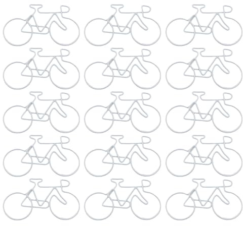 LUOFENG 15 Stück Fahrrad-Büroklammern, kleine Büroklammern, Metall, Aktenklammern, Buchmarker-Clips für Dokumente, Papier, Foto-Organisation
