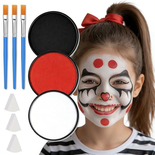 SFX SFX Zombie Kit de maquillage d'Halloween pour adultes et enfants - 150 g - Kit de peinture pour le visage avec pinceau pour peinture du visage - Peinture corporelle - Maquillage de théâtre