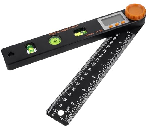 WOONEKY Goniometro Digitale Righello Angolare Display LCD Strumento di Misura Compatto e Preciso Righello di Livello Portatile per Uso Industriale e Professionale