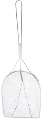 Mestolo Forato Quadrato in Acciaio Inox, Filtro Olio Cucina | Rete Fine, Manico Singolo, Uso Versatile per Cottura e Cucina, Argento