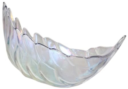 MAGICLULU Cuenco de Vidrio Multifunción Estilo Nórdico, Cuenco para Postre y Fruta, Tazón de Vidrio Transparente Diseño Iridiscente, Adecuado para Hogar y Restaurante, 1 Unidad