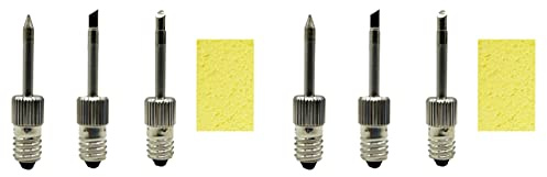 Padivine 6 Stück Messing-Lötspitzen USB-Lötkolbenkopf Schweißlötspitzen für Lötstationen mit E10-Schnittstelle