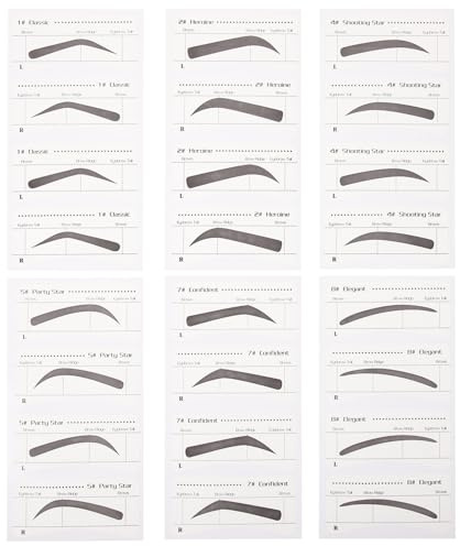 Veemoon Gabarits de Sourcils Jetables en Papier 6 Pièces Autocollants pour Maquillage des Sourcils Élégants Usage Pratique Féminin