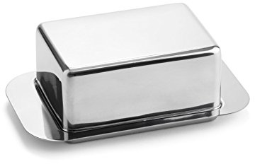 Weis 14258 Mantequera Grande de Acero Inoxidable, Plata, 19 x 11.5 x 7 cm