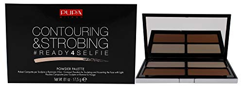 PUPA Milano #Ready4Selfie - Palette di polveri per contouring e stroboscopio, illumina e scolpisce il viso, riduce al minimo le imperfezioni, dona un aspetto liscio e naturale, senza parabeni, luce