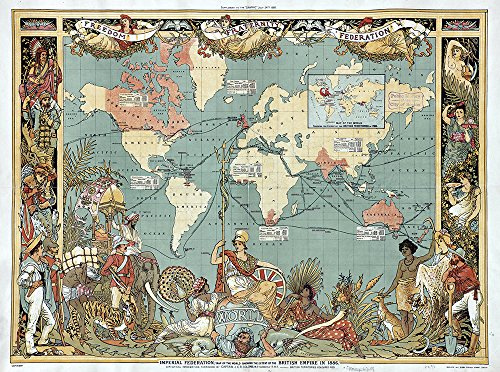 British Empire Map Imperial Federation Map of The World 1886 - Large - Semi Gloss Print