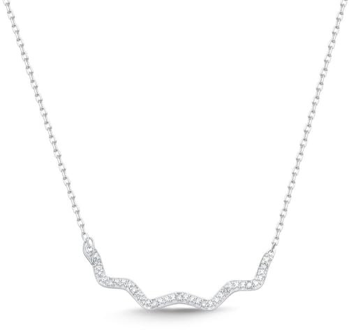 585er Weißgold-Collier, besetzt 9 Diamanten 0,027 ct.
