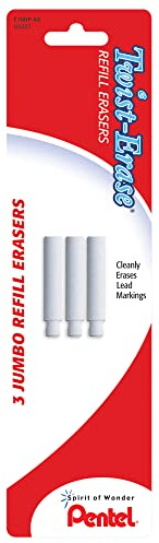 Pentel Twist-erase Refill Gomme, Qty 1, Pkg di 3