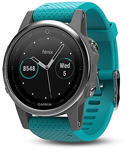 Garmin Fēnix 5S - Montre GPS Multisports Outdoor - Argent avec Bracelet Turquoise