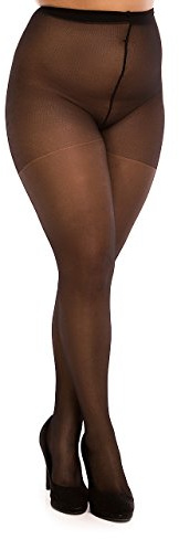 Plus size strumpbyxor Biggi Big 20 DEN satinlook-svart-52-54 (3XL)