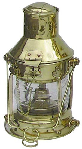 Ankerlampe mit Petroleumbrenner Schiffslampen Messing H=24cm Ø=12cm Sea-Club