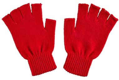 Strickhandschuhe fingerlos rot