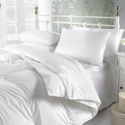 Tata Home Piumino Letto Singolo 4 Stagioni in Piuma d'Oca Piumone Doppio con Bottoni Piumino per Sacco Autunnale Invernale Misura 155x200 cm Colore Bianco