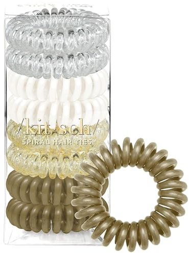 Kitsch Spiral Hair Ties for Women - Durable Hair Accessories - Blonde, 8pcs
