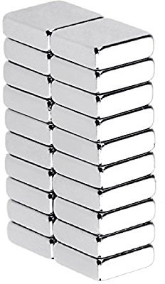 Utsunomiya® 20 aimants néodyme Aimants 10 x 10 x 5 mm Glaçons Extra puissant pour tableau, tableau, bureau