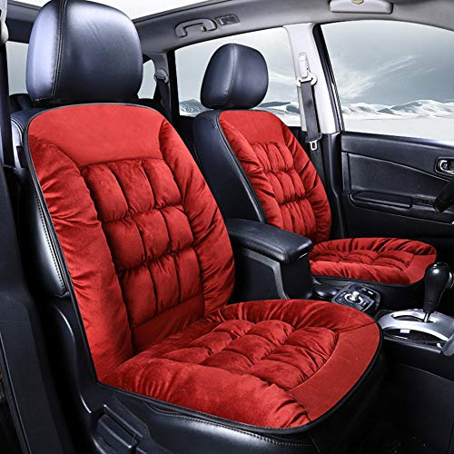 1pcs Auto Sitzauflage aus Plüsch,Bequem und atmungsaktiv Universal Auto Vordersitz (Rot)