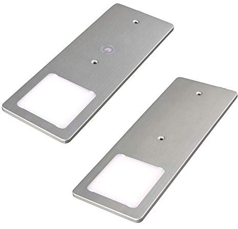 kalb | LED Unterbauleuchten silber 5W- sehr flache Küchenleuchte mit Touch-Dimmfunktion Einbaustrahler Einbauspot, Auswahl:2er Set warmweiss