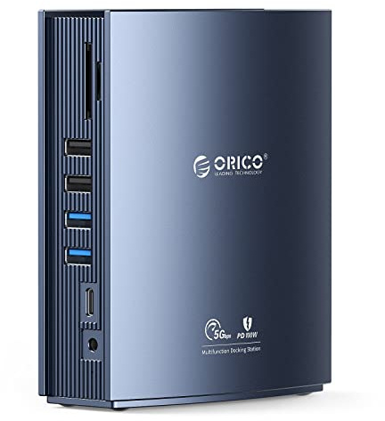 ORICO 15-in-1 USB C Docking Station Displaylink, Unterstützt Dual-Screen 4K@60Hz Erweiterter und Gespiegelter(Geeignet mit Apple M1) mit 2 HDMI, DP, RJ45,PD100W, 3,5mm Audio, TF/SD und 8 USB3.0/2.0