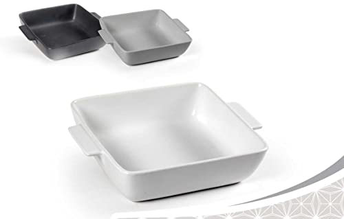 Gicos Pirofila Ciotola in Ceramica Quadrato con Manici 20 * 17 * 4,5 cm Contenitore Colori Assortiti Cucina stoviglie QAX-816161