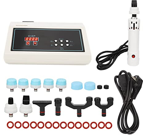Máquina de Terapia con Ondas de Choque, Máquina de Terapia Muscular con Ondas de Choque Extracorpóreas Dispositivo de Tratamiento ED de Energía de 9 Engranajes con 11 Cabezales de Masaje(EU)