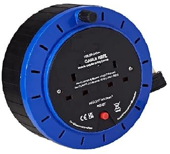 Mr. Gadget's Solutions 2 Way Gang 10 Meter UK Plug Socket Extension Reel Cable