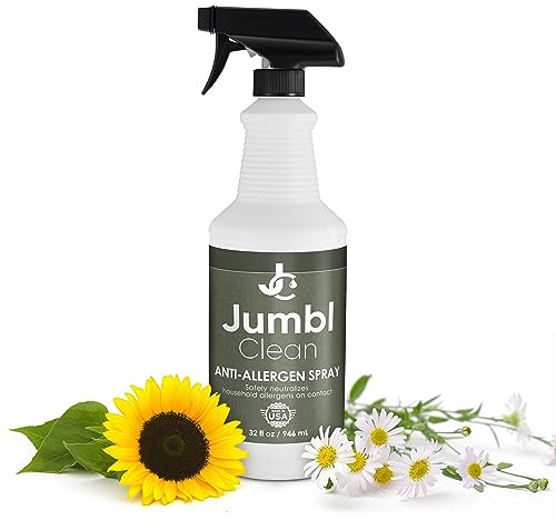 JumblClean Unscented Anti-Allergen Spray Household Cleaner Reduce Dust, Pollen from Home Furniture, Fabric, Clothes & Carpet - Allergy Asthma Spray - Eco-Friendly - Made in USA 32 fl oz (946 ml)