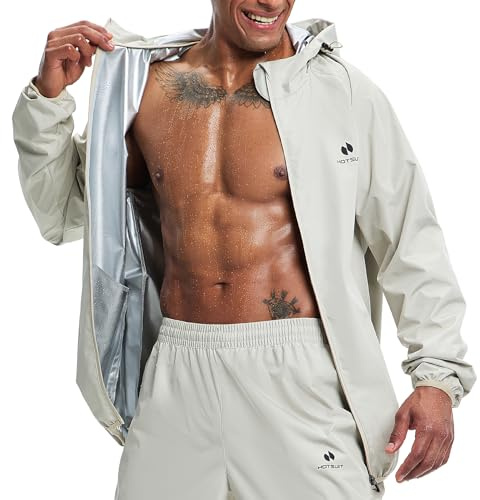 HOTSUIT Sauna para hombres Traje de sauna para bajar de peso Traje sudoracion para el control de barriga en el gimnasio negro