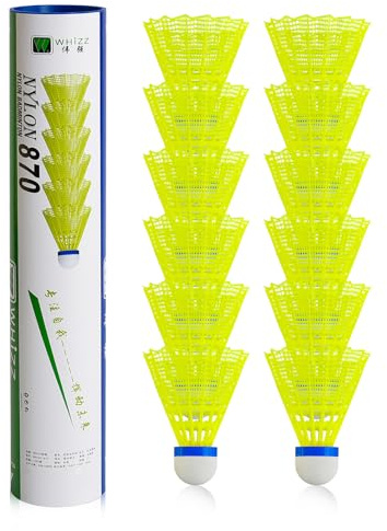 BAIHUALIN WHiZZ Nylon Badminton Bälle Langlebige Federbälle für Indoor und Outdoor Training, Übung, Freizeit, Einsteiger