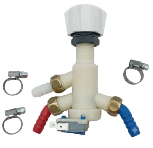 CR-MOESANCO Mischbatterie für Dusche, Untertisch, mit 3 Edelstahl-Klemmen, für Wohnwagen, Wohnmobil, Boot, Thermoplast, Hitzebeständig bis 80 °C, Montageloch 20 mm