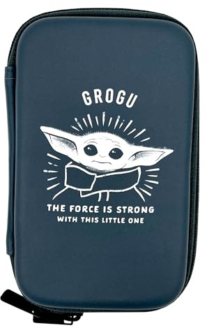 WONDEE Mandalorian Baby Yoda Custodia Hard Disk Esterno 2.5 Grogu - Star Wars Custodia rigida Case Porta SDD, Powerbank, Hard Disk e Cavi - Star Wars Gadget Ufficiali