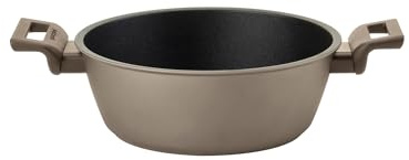 Guzzini - Casseruola in alluminio con doppi manici, antiaderente, 24 CM, Bronzo, ''COOK&STRONG''
