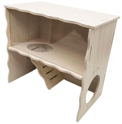 LOVIVER Hamsterhaus, Meerschweinchenhaus aus Holz, Hamsterhaus aus Holz für Haustiere, kleines Haustierhaus, Lebensraumdekor für Mäuse, Zwergmaus