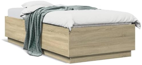 CIADAZ Bettgestell Sonoma-Eiche 90x200 cm Holzwerkstoff, Bett, Bettgestell, Jugendbett, Schlafzimmer Bett, Bed Frame -3209725
