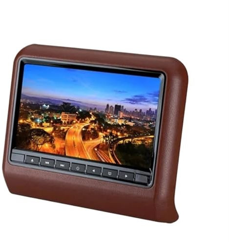 MZZYG Lecteur DVD de Voiture Écran LCD De 9 Pouces for Appui-tête De Siège De Voiture, Lecteur Multimédia Mp3/mp4, Transmetteur FM, Télécommande, Lecteur DVD, Moniteur(DVD Brown)