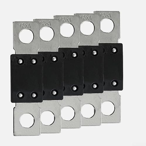 Sileduove 5 STÜCKE Für MEGA-Fuse Sicherung 60A 80A 100A 125A 200A 250A 300A 70V Für 48V Systeme Auto Sicherung(125A)