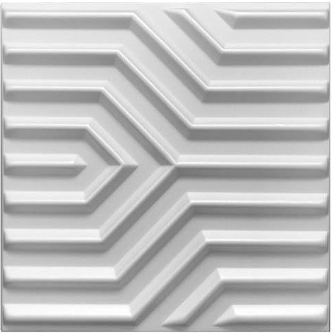 Deccart - Panneaux Muraux 50x50 cm - Panneau mural 3D Décoratif en EPS-Polystyrène - Plaque murale decorative - Décoration murale - Relief texturé - Wall Panel - Deco Mur - Blanc, 16 pièces, 4m²