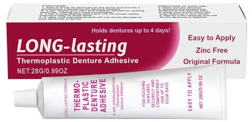 Adhésif thermoplastique pour prothèses dentaires - Gel adhésif longue durée pour réajustement et serrage des prothèses dentaires desserrées, 28g