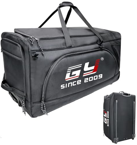 GY 185L 35 Rolling Duffle Bag Large Hockey Bag With Wheels For Sports Gym Travel Baseball Basketball Soccer Football Equipment For Team Coaches/Catchers/Youth/Adults /1680d Waterproof Fabric