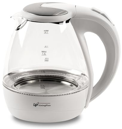 Living Plus 1.5 L Glass Electric Kettle - Fast Boiling, BPA-Free, LED Indicator, Auto Shut-Off