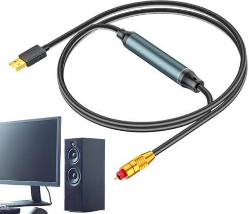 Tewzafiya Câble USB Optique, convertisseur Audio USB Optique | Adaptateur Audio Optique USB Plug and Play,Convertisseur Audio USB Optique Portable pour Ordinateur Portable et Ordinateurs