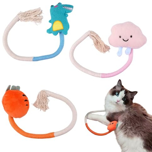 3 Palitos Juguetes Gatos Interactivos, Cuerdas de Mordida de Juguete