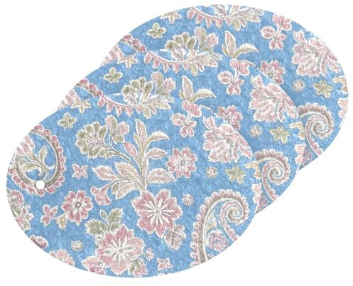 Elegant Pasley - Esponjas y estropajos de cocina absorbentes de colores azules florales multiusos para lavar platos, resistentes a las manchas y al olor (3 unidades)