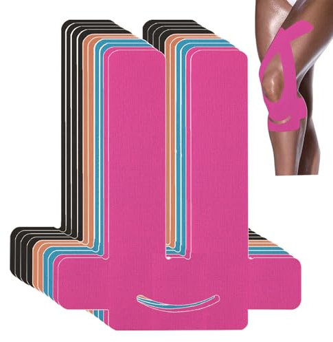 ANAMPION Kinesiotapes Vorgeschnitten for Knees,10Stück Wasserfestes kinesiotape für Knee Schmerzlinderung,Original Baumwolle Knie Tape für Sport&Dauerhafte (Schwarz+Blau+Rosa+Hautfarbe, 10 Stück) | Wasserfestes kinesiotape für Knee Schmerzlinderung, Original Baumwolle Knie Tape für Sport & Dauerhafte Unterstützung