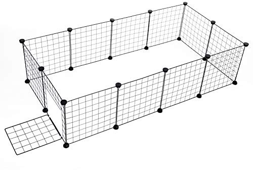 Acouto Small Animal Pet Playpen med Dörr, Kanin, Marsvinburar, Tung Metalltråd Enkel Montering och Mångsidig Form Design Idealisk för Igelkottar Hamstrar Guinea Gris och Kaniner