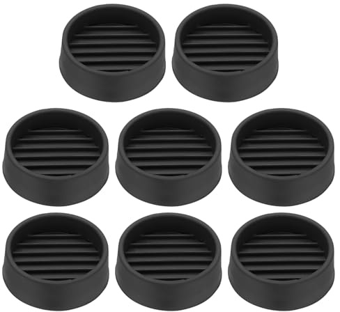 sourcing map 1.5 Non Slip Furniture Coasters, 8pcs Round Rubber Furniture Pads Caster Cups Furniture Feet Floor Protectors Bed Stopper for Hardwood Floors Table Sofa, Black