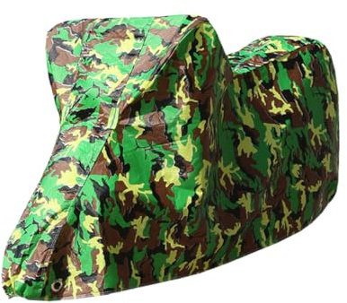 POPETPOP Funda De Camuflaje Para Motocicleta Tamaño Xl, Cubierta De Tela Oxford, Funda Protectora Resistente Para Moto y Bicicleta, Uso Exterior Todo Clima, Protección Solar Lluvia