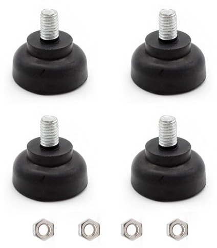 LIUZHUJ 4 Stück Gummipuffer M8 mit 4 Muttern, 35mm Schwingungsdämpfer M8 Aus Gummi, Stellfuß Mit Verdicktem Boden, für Regale, Fernsehschränke, Tische, Loungesessel, Büro- und Wohnmöbel
