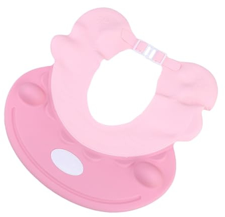 MOLUCKFU Baby Bath Hat with Lovely Cartoon Design Waterproof Ear Protector Shampoo Cap Adjustable Made of Pp and TPE for Boys and Girls for Shower and Haircut Use