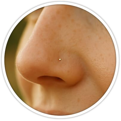 Nasenpiercing Stecker Gold 14K Gold Filled L-förmig filigraner Nasenstecker 0.5mm Stift mit 1mm Kugel Piercing Schmuck für Frauen zierlicher Nose Stud